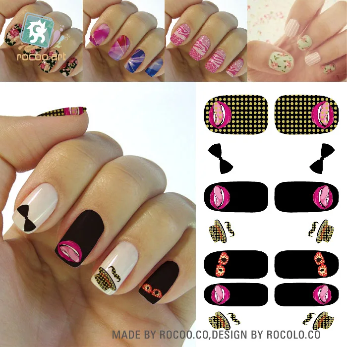 Rocooart K2 переноса воды ногтей Стикеры китайской тушью розовыми цветами рождественские ногтей Обертывания Стикеры Наклейки для декора