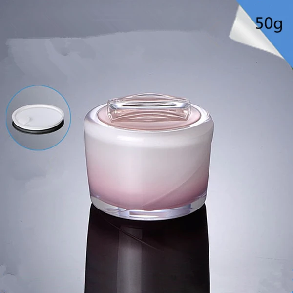 10PCS Pink Whtie AS Plastic Cosmetic Bottle Cream packing Jars Pink