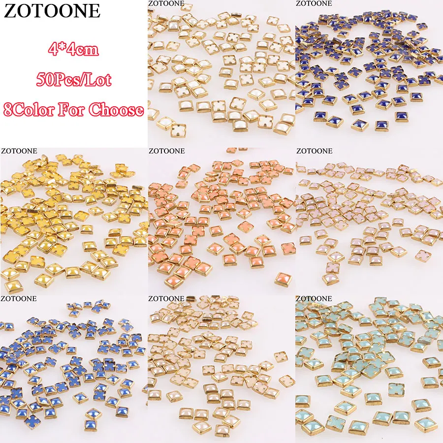 ZOTOONE 50PCS 4X4MM Wrapping Glue On Rhinestones For Clothes Nails Art DIY Flatback Sewing Accessory Sticker | Дом и сад