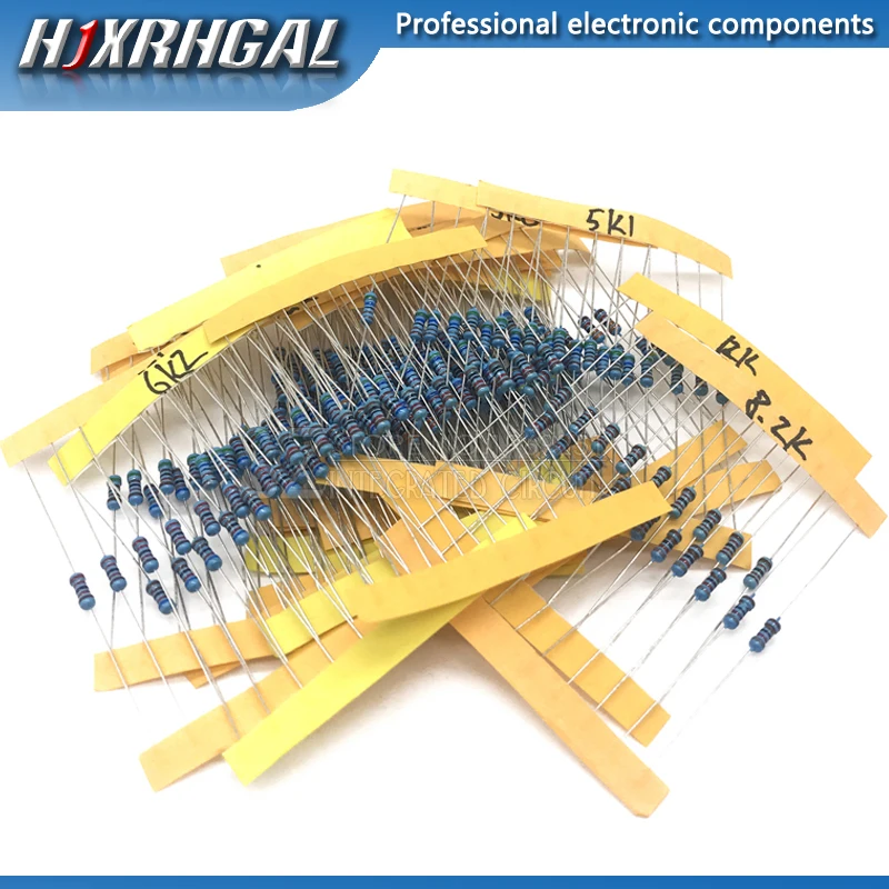 

24valuesX10pcs=240pcs 1/4W 0.25W 1% 4.7k-68k Metal Film Resistor component diy kit package new and original hjxrhgal