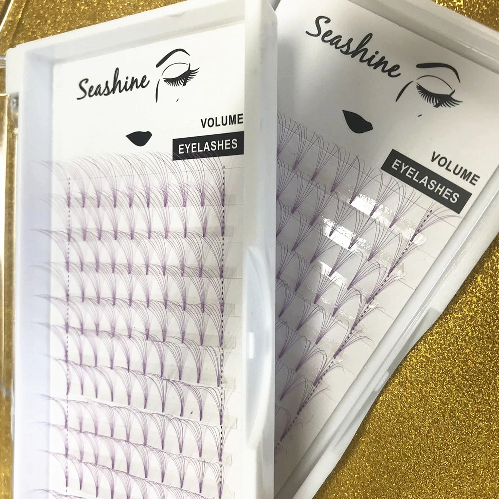 

Short Stem Premade Fans Color Eyelashes Extension 4D Volume Lashes Handmade Russian Volume Lashes Extension Free Shipping