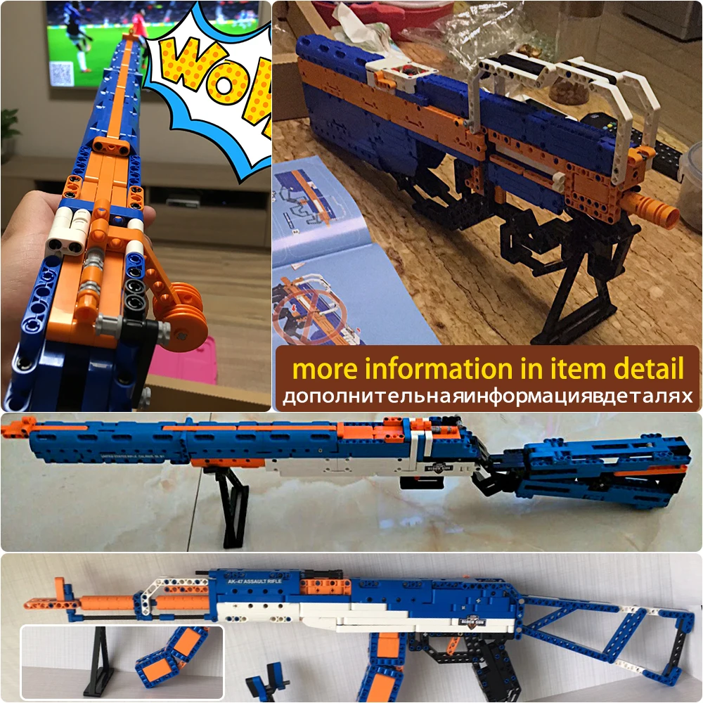 Винтовой револьвер SWAT Power GUN Technic Arms модель сборного кирпичного набора оружия Legoed