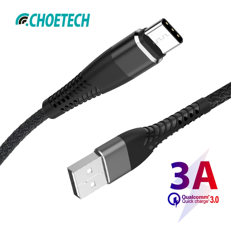 

CHOETECH USB Type C Micro USB Cable 3A For Samsung Xiaomi Huawei Fast Data Charging Cables Mobile Phone USB Cable For iPhone xr