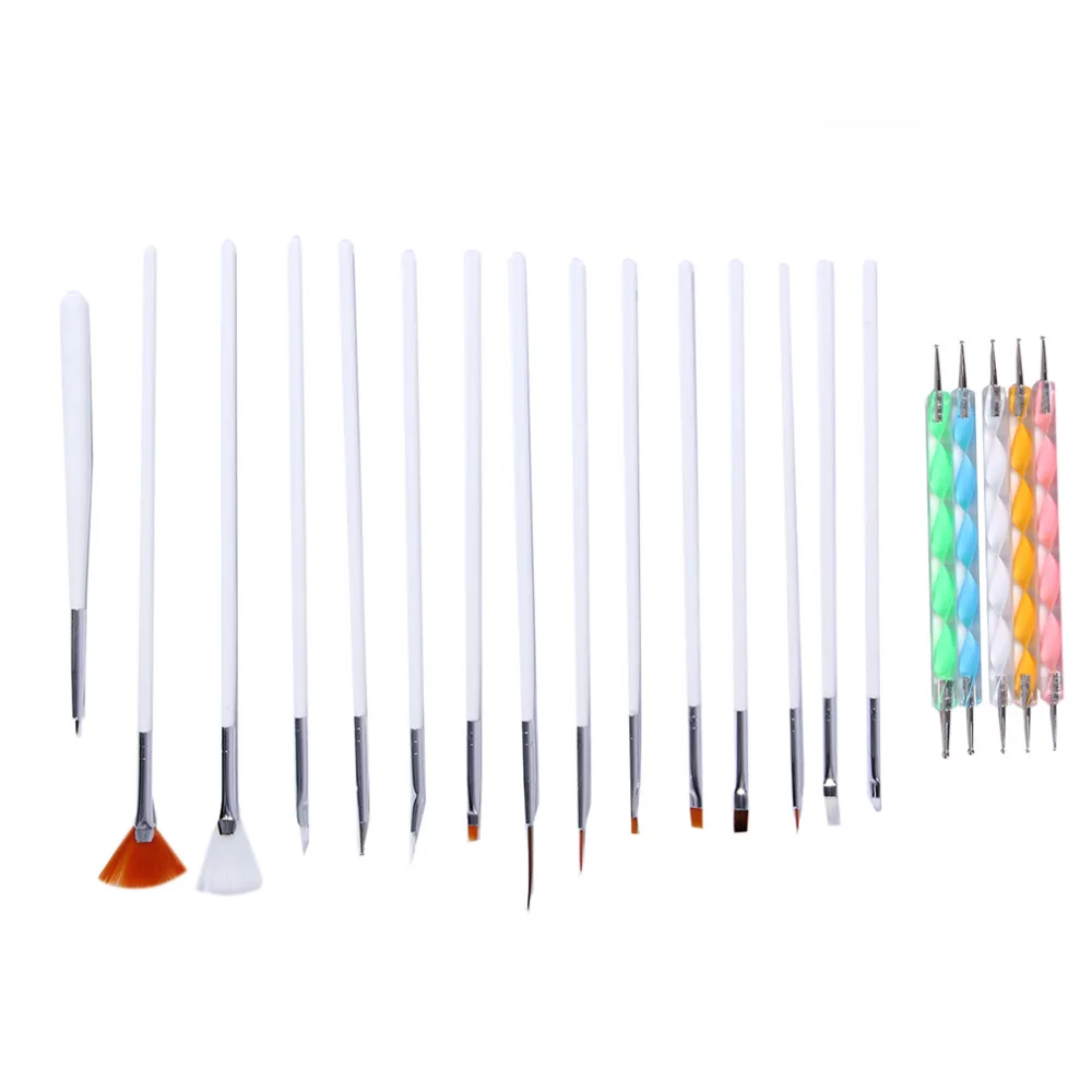 

20pcs Nail Art Design Set Dotting Painting Drawing Polish Brush Pen Tools Cosmetic Brush Makeup Accessories Women