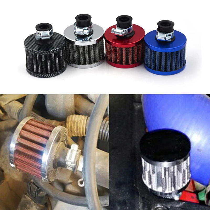 

Universal 12mm Auto Motorcycle Air Intake Filter Cone Cold Air Intake Filter Turbo Vent Crankcase Breather