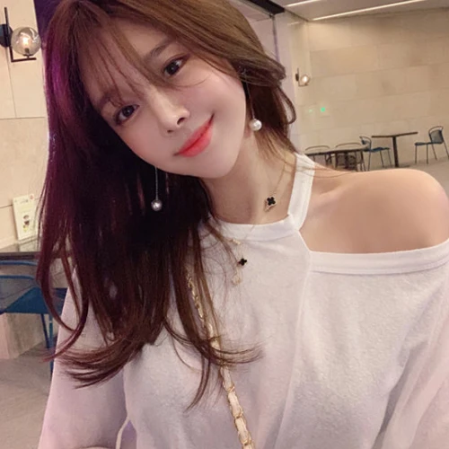 

New sexy Funny femme T-Shirts Summer tshirt White Female Long Sleeve T Shirt Women Harajuku Solid Cotton T-shirt Casual Tee Tops