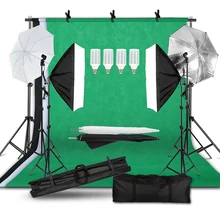 Photo Shooting Kit with Background Support System & Umbrella Softbox Lighting Kit Photo Video Studio