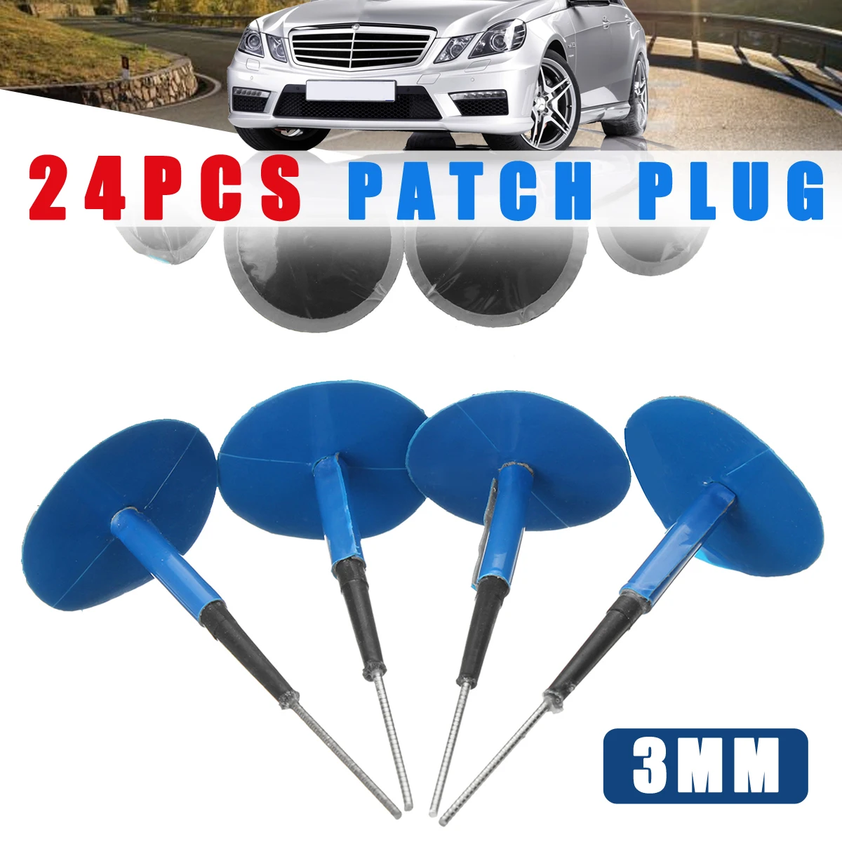 24Pcs/Set 3mm Car Truck Tyre Puncture Repair Mushroom Patch Plug