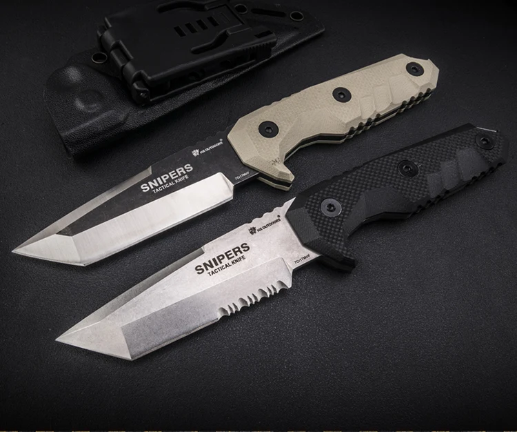 HX Outdoors Tactical Hunting knife Outdoors Camping Survival Knives Multi Diving Tool , 440C Blade G10 Handle Free fast shipping
