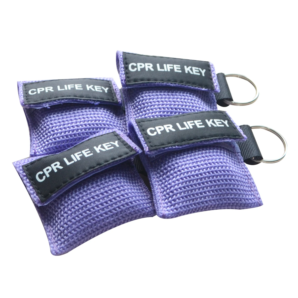 40pcs Life Keychain CPR Mask Medical Health Care Face Shield For AED Training First Aid Rescue Survial Kit Purple