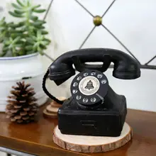 Vintage teléfono estatuilla resina artesanías Retro Handset teléfono modelo miniatura decoración del hogar adorno sala de estar decoración regalos