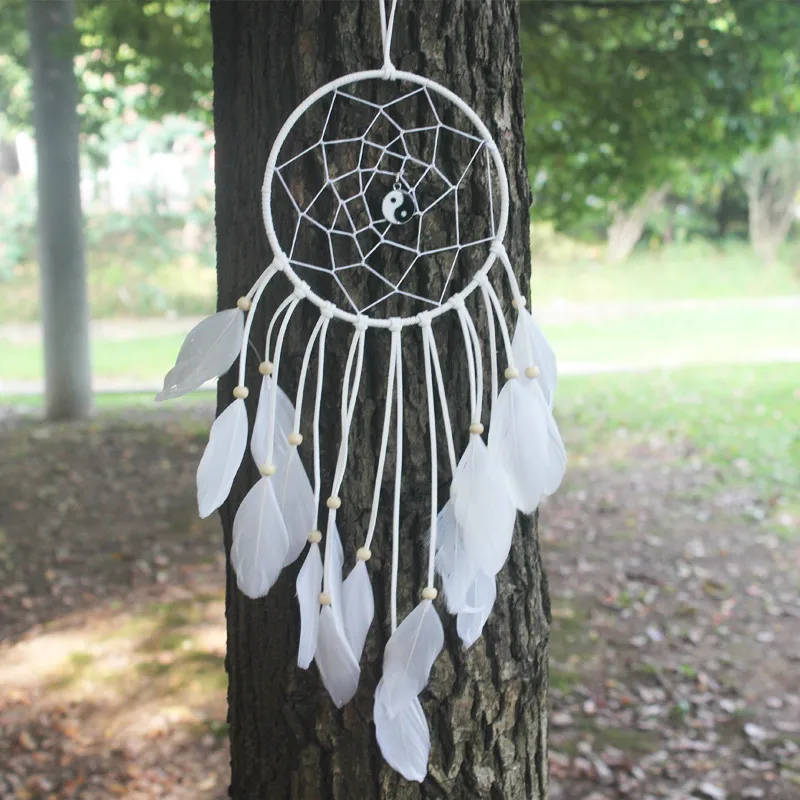 

New fashion originality big Hot white Dreamcatcher Wind Chimes Indian Style Feather Pendant Dream Catcher Gift