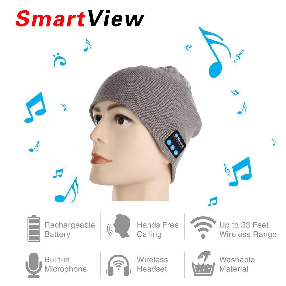 

VONTAR MK-1 Soft Plug-In Warm Hat Wireless Bluetooth Headset Headphone Smart Cap Speaker Mic Bluetooth Hat
