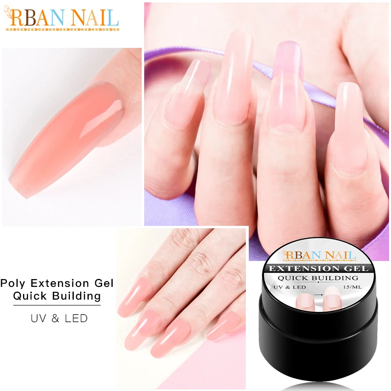 

Nail Extension Gels Poly Extension Gel Quick Building Gel Polish Clear Pink Nail Tips Builder UV Gel Nail Art Soak Off Lacquer