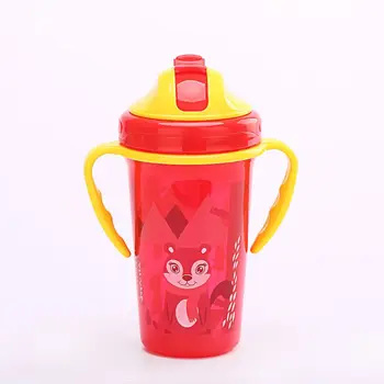 

300ml Baby Feeding Bottle Animal Print Straight New Baby Duckbill Cup Large Caliber Baby Drinking Cup