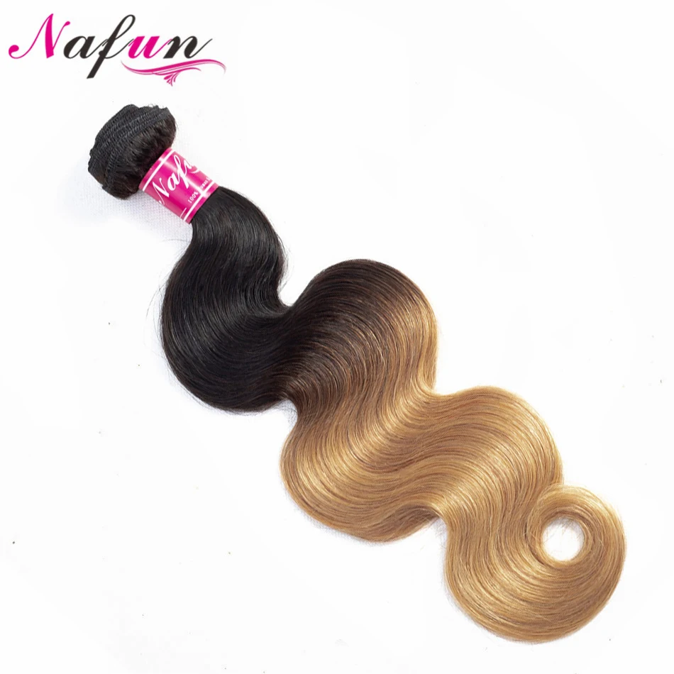 NAFUN блонд Малайзия объемная волна пряди Омбре натуральные кудрявые пучки волос