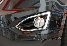 Free Shipping Chromed 2PCS Front Fog Light Cover Trim For Ford Edge 2015
