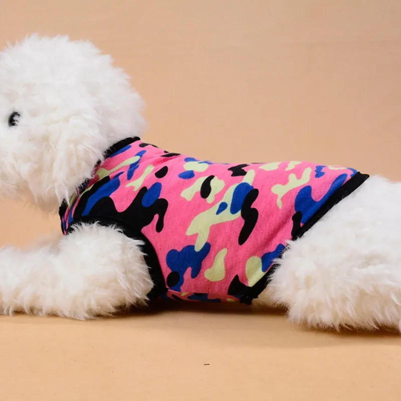Dog Cotton Breathable Camouflage Vest Spring Summer Clothes Camouflage