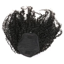 3B 3C Kinky Curly Clip In Ponytail font b Human b font font b Hair b