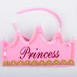 Новые 1 шт мигающие колпаки для мальчиков и девочек подарок на день рождения световой светодиодный свет корона для королевы, принцессы Happy