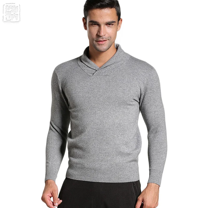 2017 Men's Shawl Collars Classical Knit 100% Goat Cashmere