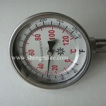 1/2NPT резьба 0-120C& F промышленный биметаллический термометр