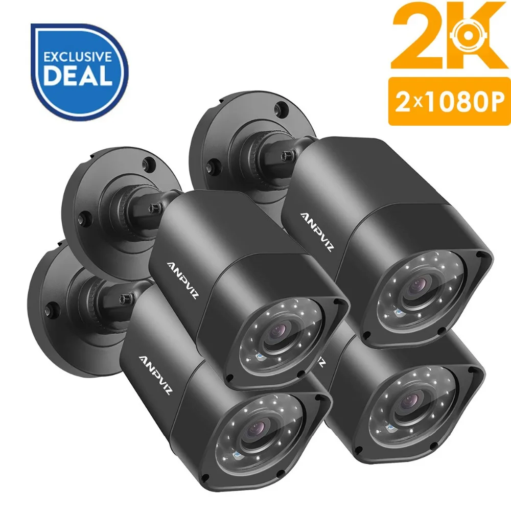 

Anpviz H.265 Bullet IP Camera PoE 4MP HD Outdoor Waterproof Night Vision Security Video Surveillance Camera Onvif 4pcs Pack