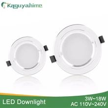 Kaguyahime 1 шт./4 шт. 3 Вт-15 Вт Светодиодный светильник 110 В 220 В круглый светодиодный потолочное утопленное пятно света 5 Вт 7 Вт 9 Вт 10 Вт 12 Вт 15 Вт алюминиевая поверхность