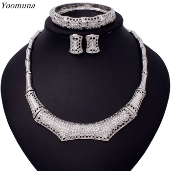 

2019 New Dubai jewellery Sets For Women Nigerian Wedding African Beads Jewelry Set necklace sets for women