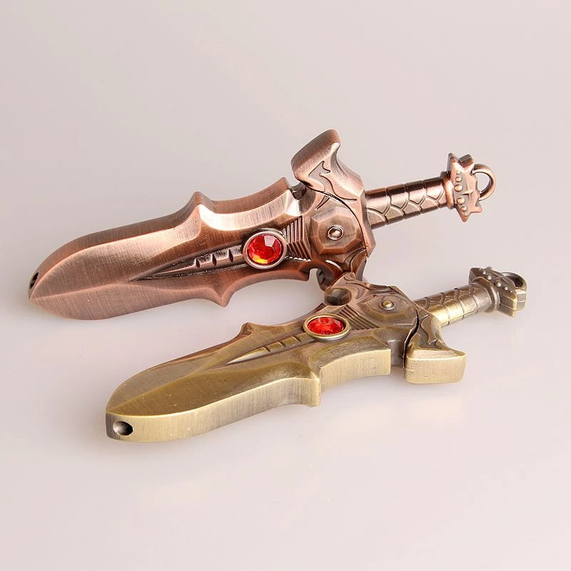 

New style Butane gas lighters Peculiar Sword shape metal Windproof torch lighter