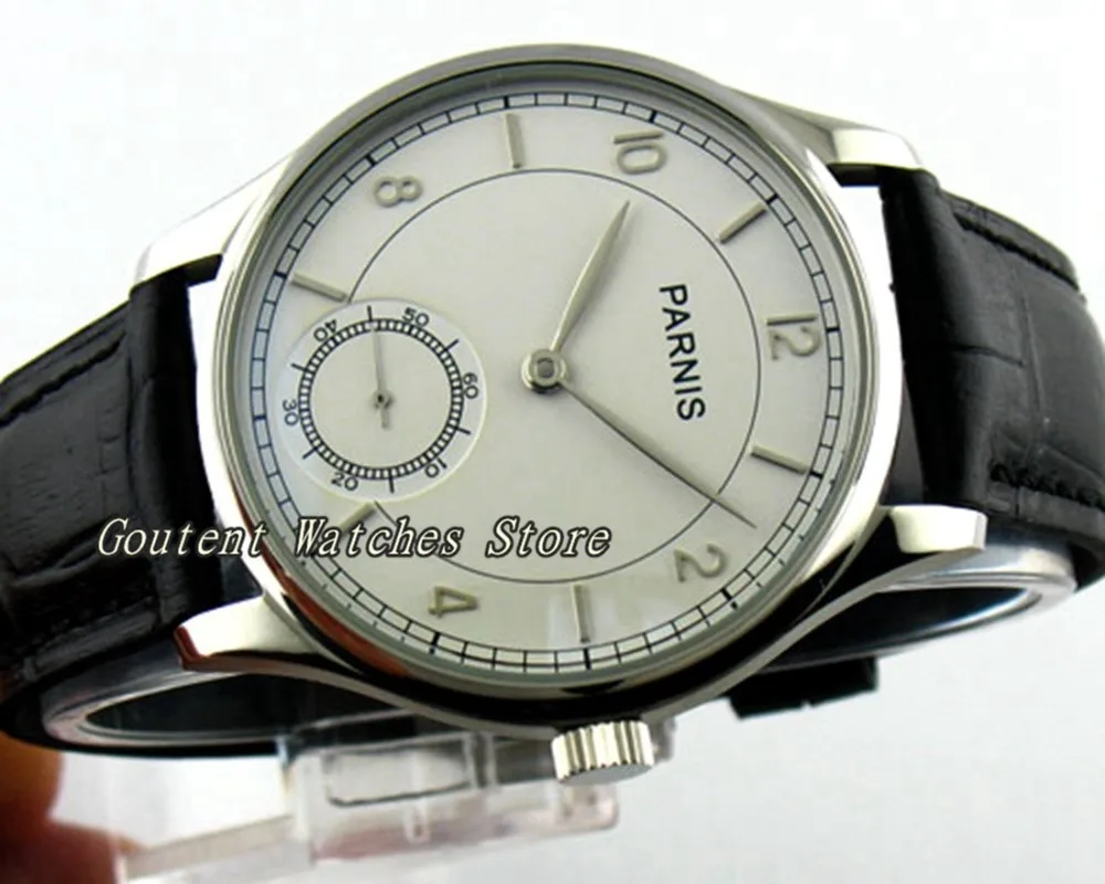 

44mm Parnis Steel Case Seagull st36 Hand Winding 6498 Mechanical Men's Watch