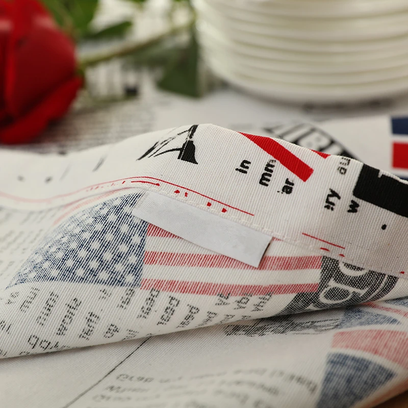 Senisaihon Европа полиэстер хлопок скатерть мультфильм американский флаг шаблон пылезащитный Западный обеденный стол прямоугольная скатерть