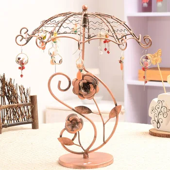 

European Style Retro Jewelry Racks Earring Rotating Stand Shelf Display Storage Holder Creative Festival Cift for Woman/Girl