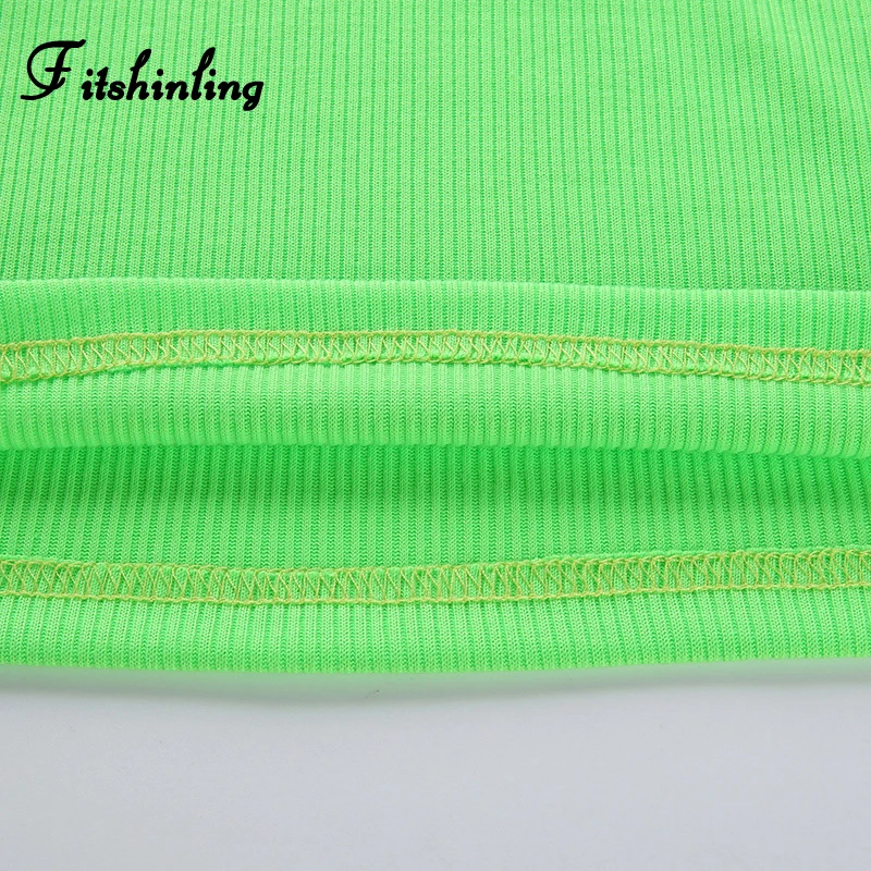 Fitshinling Fashion hot fluorescence t-shirts women tops neon long sleeve slim turtlenecks female t-shirt solid t shirt