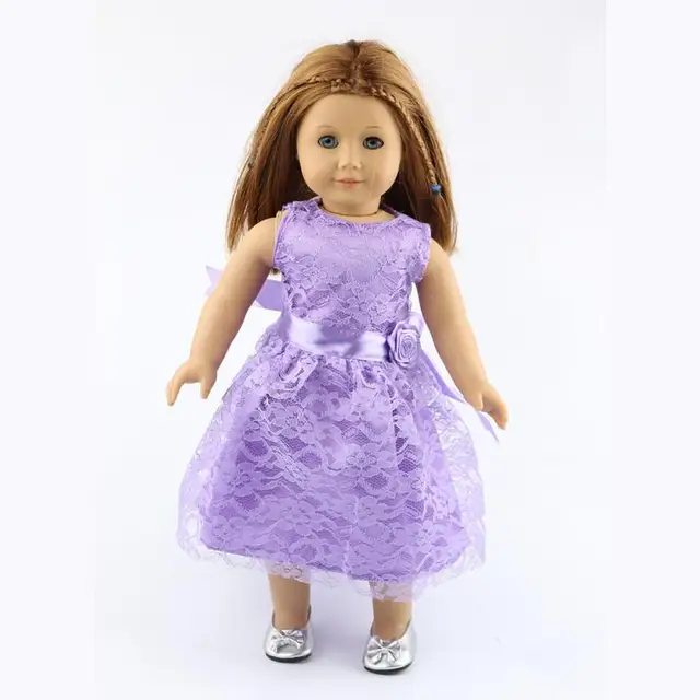 Toys for Girls Floral Lace Quality Dress For 18 inch