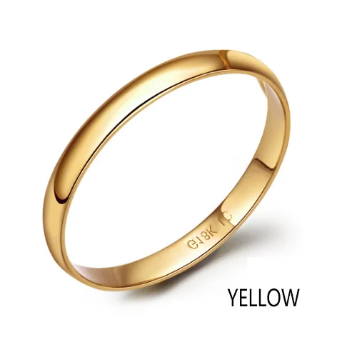 18 К кольцо из чистого золота для влюбленных, горячее, гладкое, элегантное, предложение, для помолвки, для свадебной вечеринки, классическое, унисекс, для женщин, мужчин, девушек, новое, на заказ - Цвет камня: 18k yellow gold