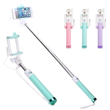 Mini Selfie Stick With Button Wired Silicone Handle Monopod Universal For iPhone 6 5 Android Samsung