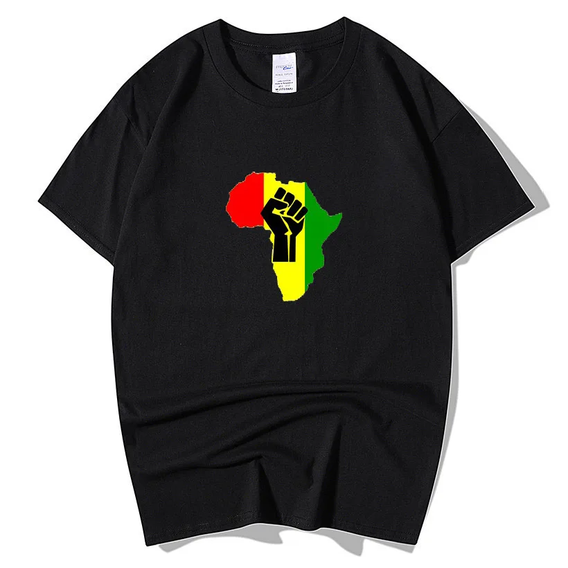 

New 2019 Summer Style AFRICA Power Rasta Reggae Music Logo T Shirt Man Woman Cotton Short Sleeve Round Neck T-shirt Camisetas