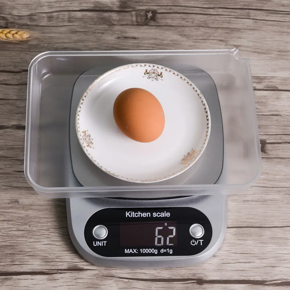 10Kg/1g LCD Eletronic Kitchen Scales Digital Food Scale Household Balance Cooking Measure Tool Weighing Baking Scale G OZ ML FL
