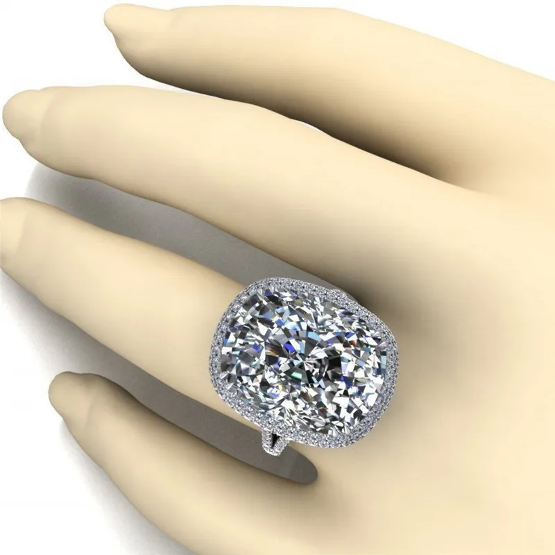 Choucong роскошное большое кольцо с подушкой 8ct 5A фианитом из стерлингового серебра