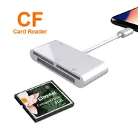 tf כרטיס קורא כרטיסים Leadzoe ברק 6 ב 1 SD / TF / Micro SD / CF / XD / M2 זיכרון קורא כרטיס חכם עם 1 לייטנינג טעינה מתאם פורט (5)