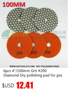 Diatool 6 шт. " /100 мм#3000 сухой Полировальные подложки для Мрамор Гранит Керамика, алмазный шлифовальный диск для камня без воды