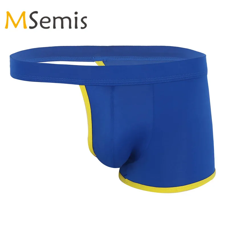 

Mens Lingerie Mens Boxer Low Rise Hollow Out Trunk Boxer Soft Ice Silk Half-Part Panties Gay Underwear Bulge Pouch Panties Men
