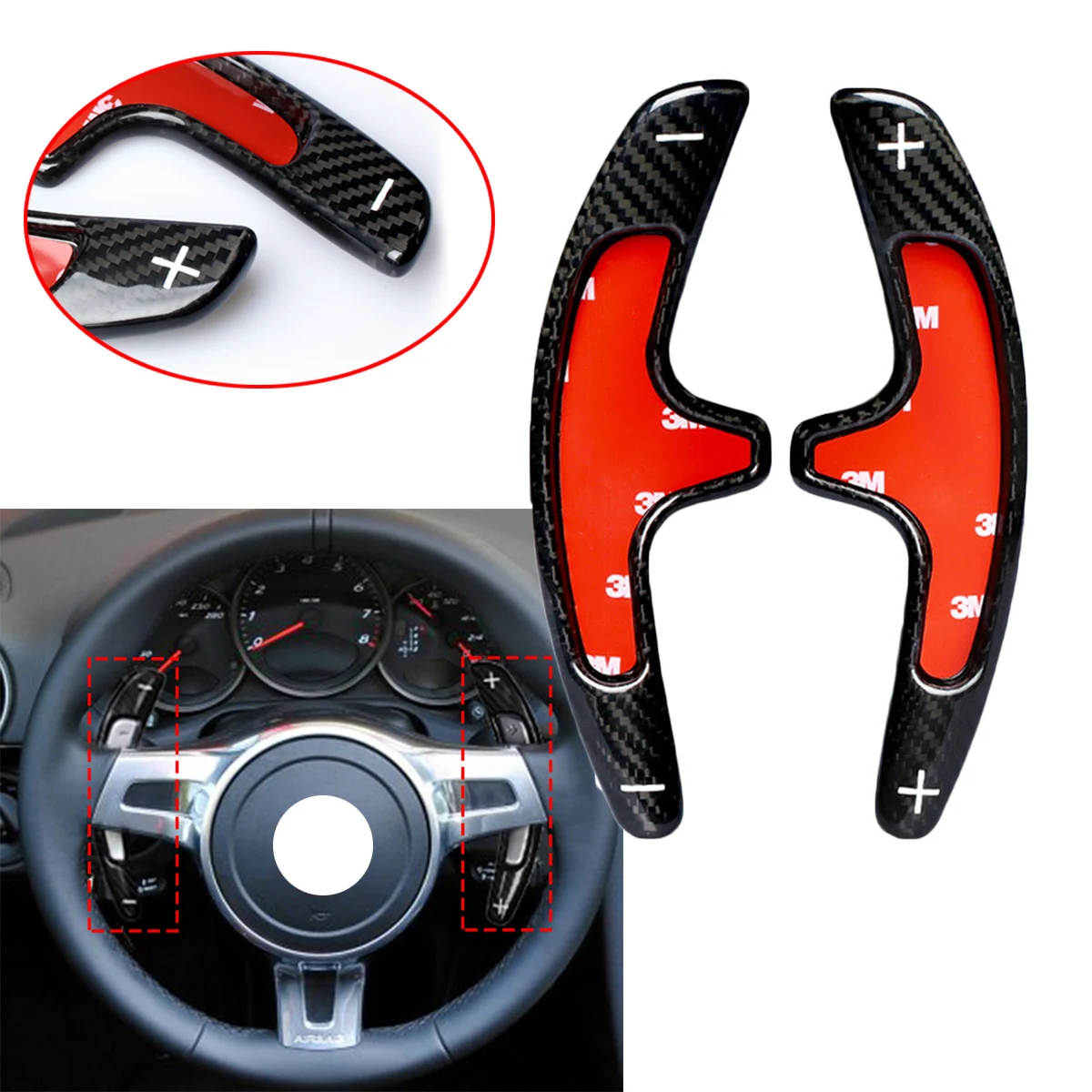 

Gear Steering Wheel Shifter PDK Accessories Fit For Porsche Boxster Carrera Turbo Panamera Cayene Add-on Shift Lever Paddle