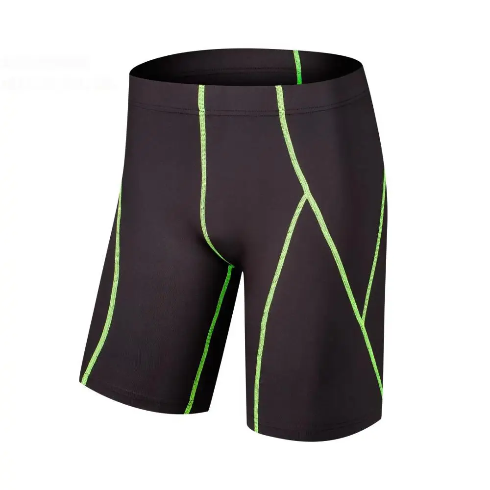 Мужские шорты для бега компрессионный комплект для фитнеса колготки короткие спортивные Футбол Баскетбол Велоспорт Футбол быстросохнущие брюки леггинсы - Цвет: 1502 green