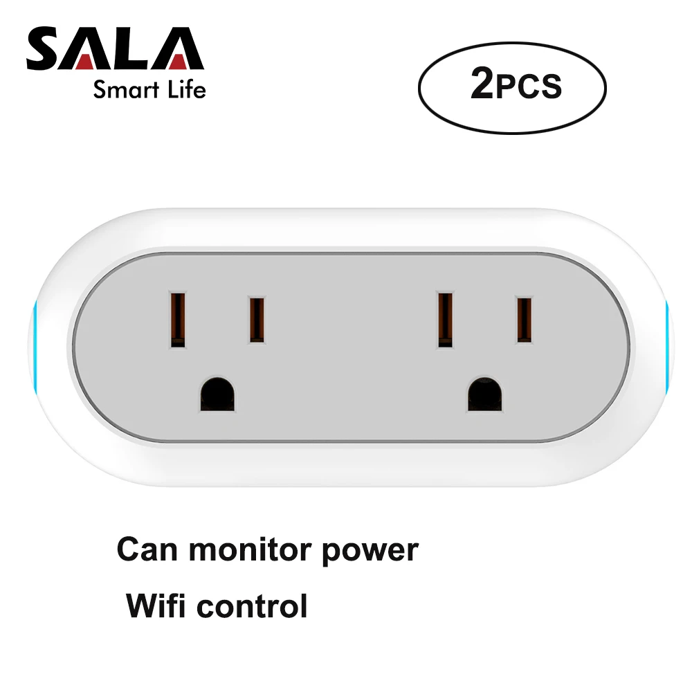 2in1 Double control US Smart WiFi Plug Timer Socket House Automation