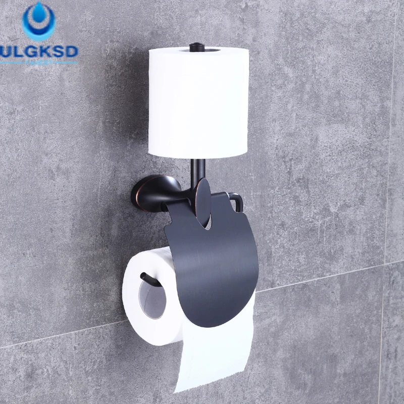 

Ulgksd Bath Toilet Paper Racks Bathroom Double Paper Tissue Holder Storage Basket Wall Mounted
