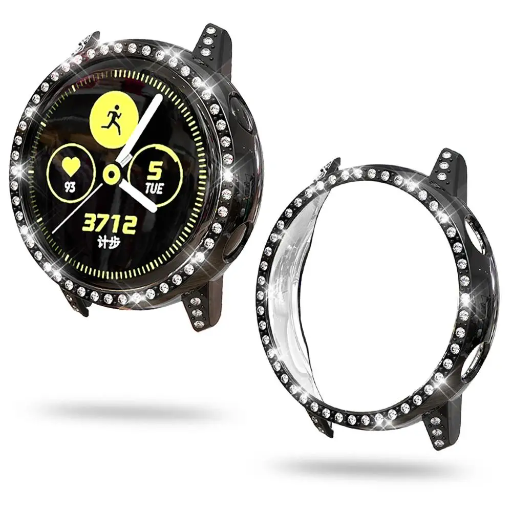 

Women Girl PC Diamond Cover Protector Case for Samsung Galaxy Watch Active 40mm SM-R500 Bumper Fashion Plating Shell Accessories