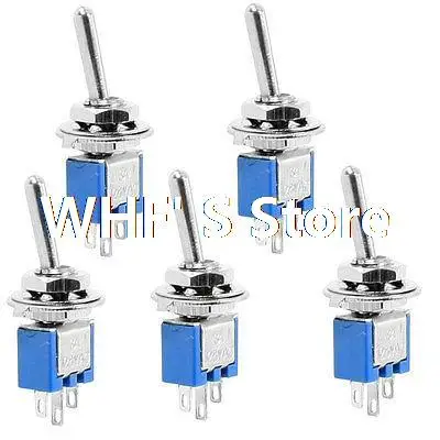

AC 125V 3A ON/ON DPDT 3 Pin 3-Terminals Miniature Toggle Switch 5 Pcs
