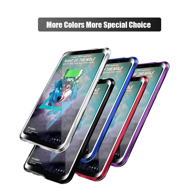 

100PCS For Samsung S7 8 9 Plus Note8 Note 9 Case Multi Magnetic Generation 2 Adsorption Tempered Glass Case Cover By Free DHL